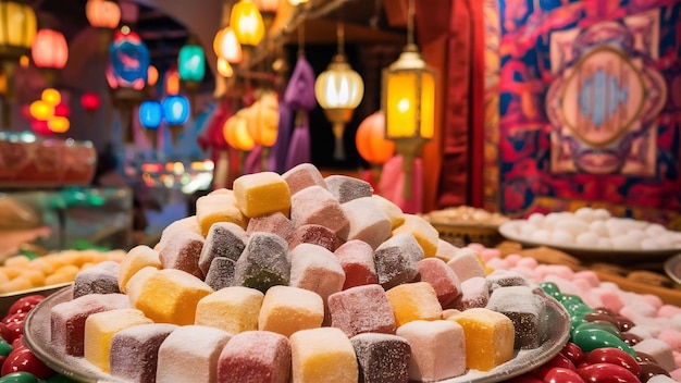 Photo des bonbons traditionnels turcs délicieux