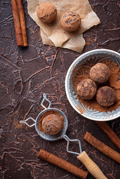 Bonbons truffes au cacao