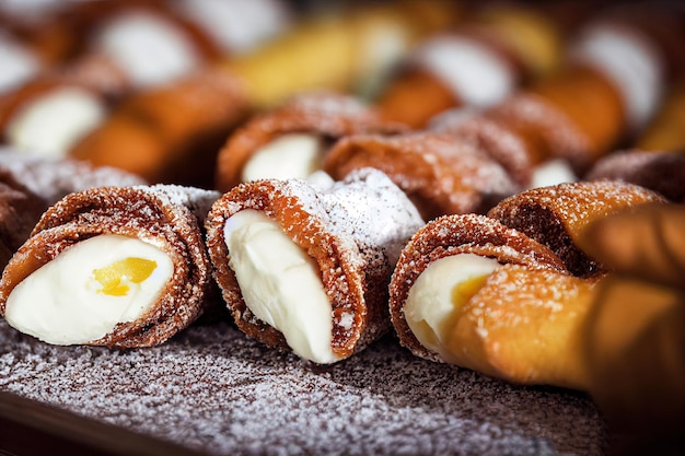 Les bonbons typiques siciliens cannoli