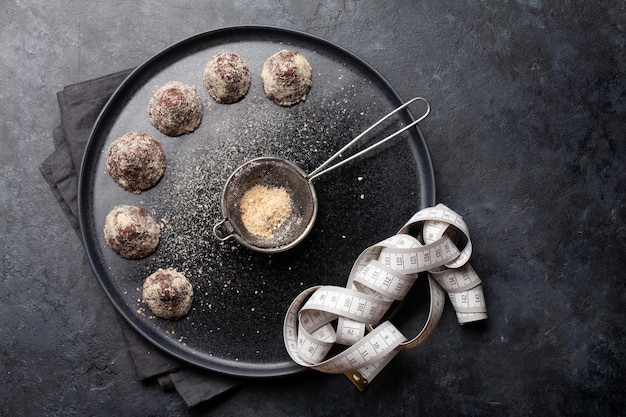 Bonbons végétariens sains faits maison