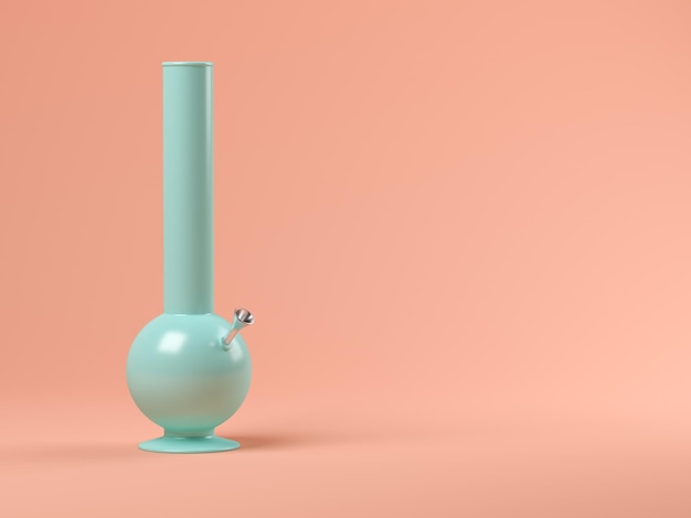 Bong bleu sur fond rose illustration 3D