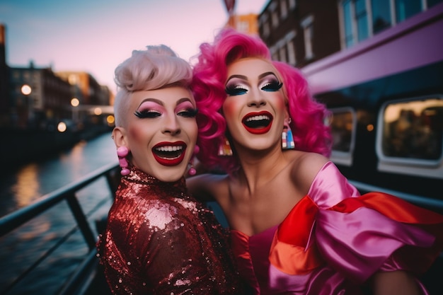 Bonheur au défilé de la fierté LGBTQ à Amsterdam Célébration de la fierté d'Amsterdam