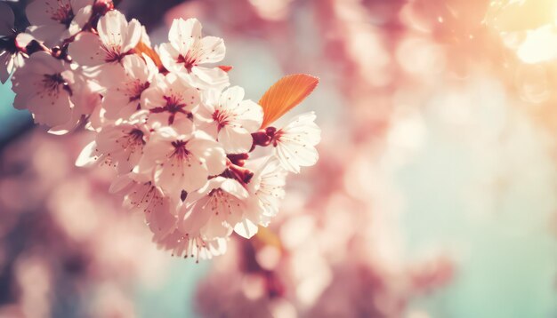 Photo le bonheur du printemps les cerisiers en fleurs