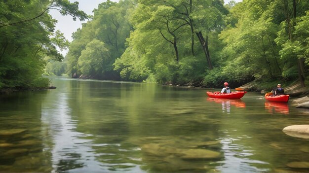 Photo le bonheur de l'été en kayak