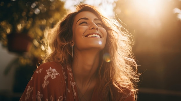 Photo le bonheur, la joie, la pensée positive, les bonnes pensées dans l'esprit, le concept de santé mentale.