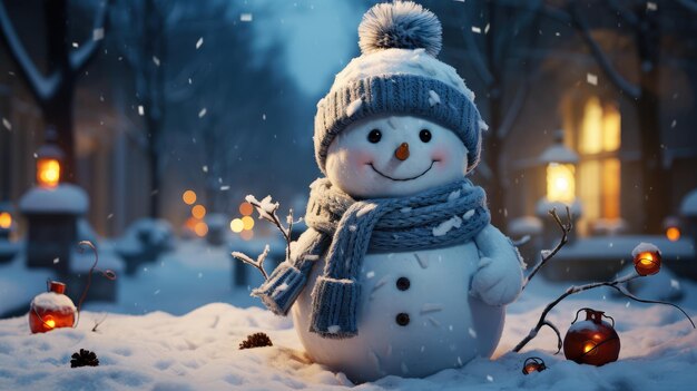 Le bonhomme de neige dans le pays des merveilles d'hiver