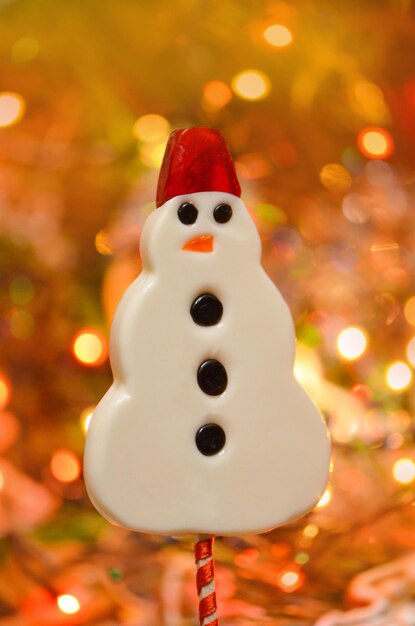 Bonhomme de neige fait de bonbons de sucre Joyeux Noël et bonne année carte de voeux bonhomme de neige bonbon de Noël
