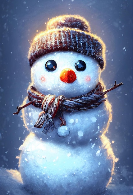 Bonhomme de neige sur la neige