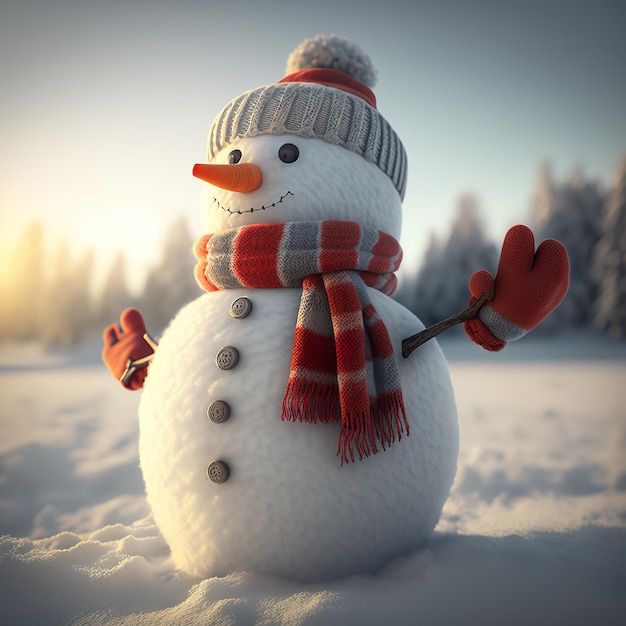 bonhomme de neige sur la neige