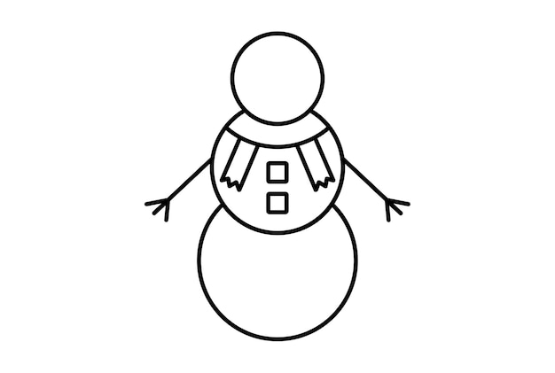 Bonhomme de neige noël ligne icône minimaliste noël symbole art noir plat signe oeuvre