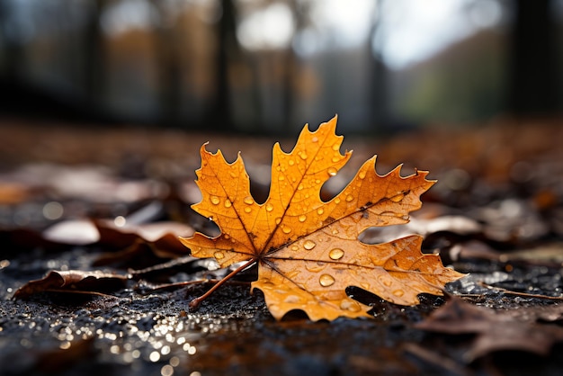 Bonjour automne en automne un jour de pluie Généré avec l'IA