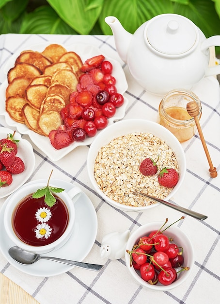 Photo bonjour petit déjeuner et pique-nique d'été