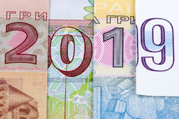 Bonne année 2019 - inscription à partir de billets de banque