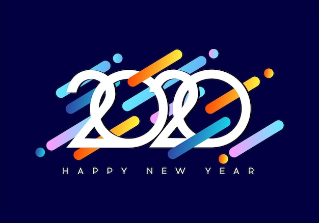 Bonne année 2020 Modern Bright 2020 Text Design Vector New Year illustration