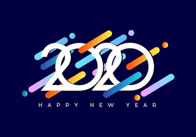 Photo bonne année 2020 modern bright 2020 text design vector new year illustration