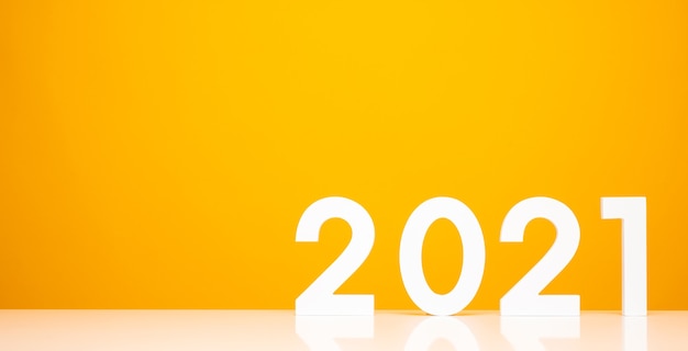 Bonne année 2021 numéro sur tableau blanc