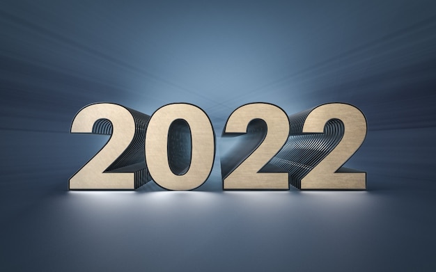 bonne année 2022 fond d'écran premium fond de rendu 3d pour bannière sociale et affiche