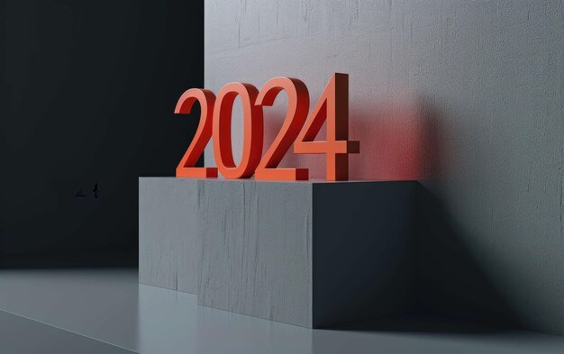 Bonne année 2024 en texte 3D