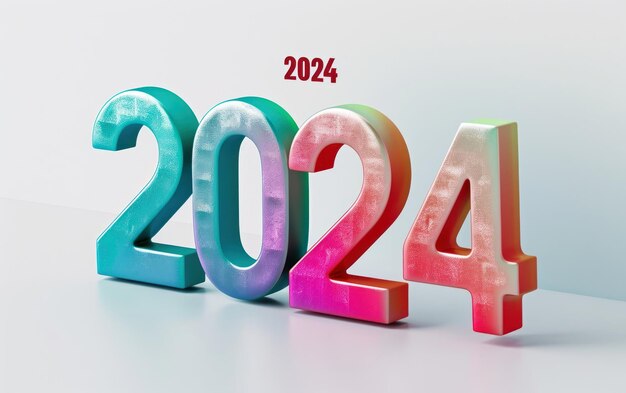 Bonne année 2024 en texte 3D