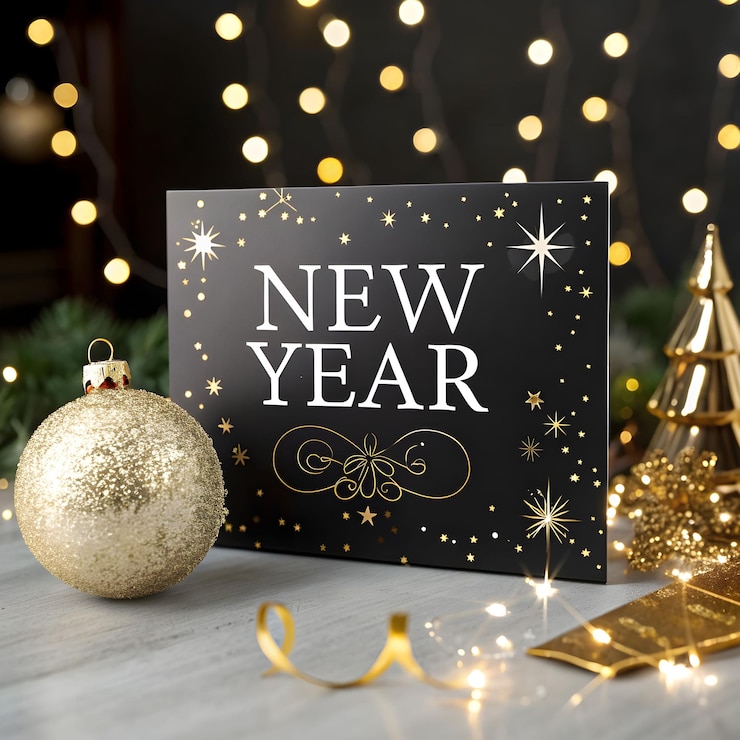Photo bonne année carte de vœux bannar affiche carte d'invitation célébration