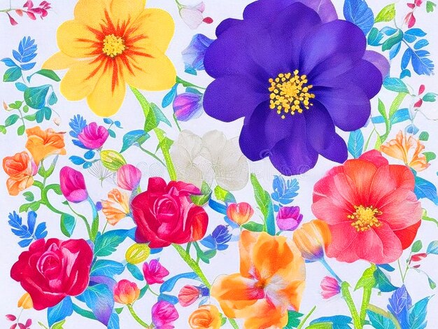 Photo bonne année carte de vœux avec des fleurs colorées illustration vectorielle téléchargement gratuit