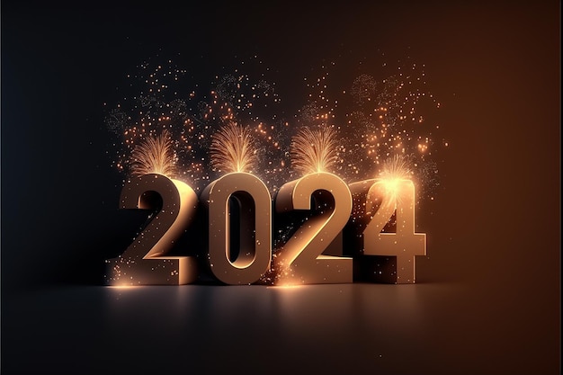 Bonne année célébration 2024 bannière Sparkles