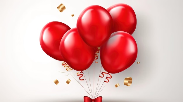 Bonne année célébration réaliste arrière-plan avec des ballons 3D génératif Ai