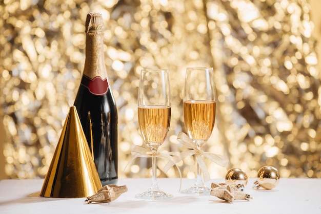 Bonne année - champagne et serpentine