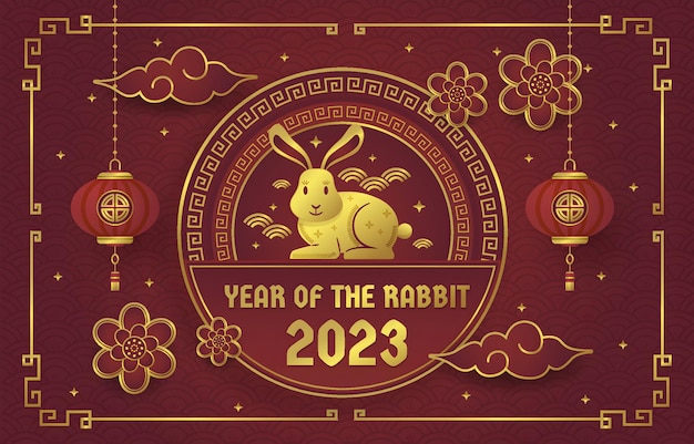 Bonne année chinoise 2023 Année de la célébration du lapin