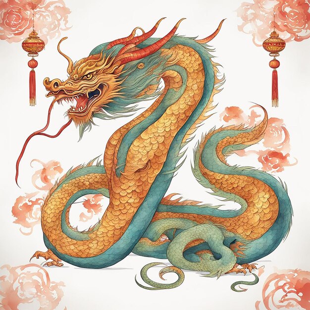 Photo bonne année chinoise 2024 année du dragon du zodiaque