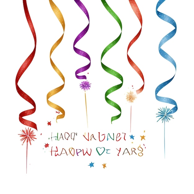 Bonne année feux d'artifice confetti images de fond collections de beaux papiers peints ai générés