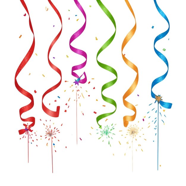 Photo bonne année feux d'artifice confetti images de fond collections de beaux papiers peints ai générés