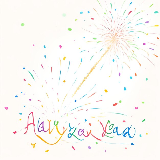 Bonne année feux d'artifice confetti images de fond collections de beaux papiers peints ai générés