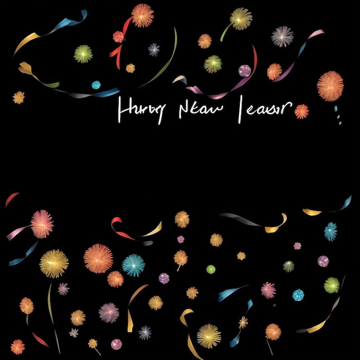 Photo bonne année feux d'artifice confetti images de fond collections de beaux papiers peints ai générés