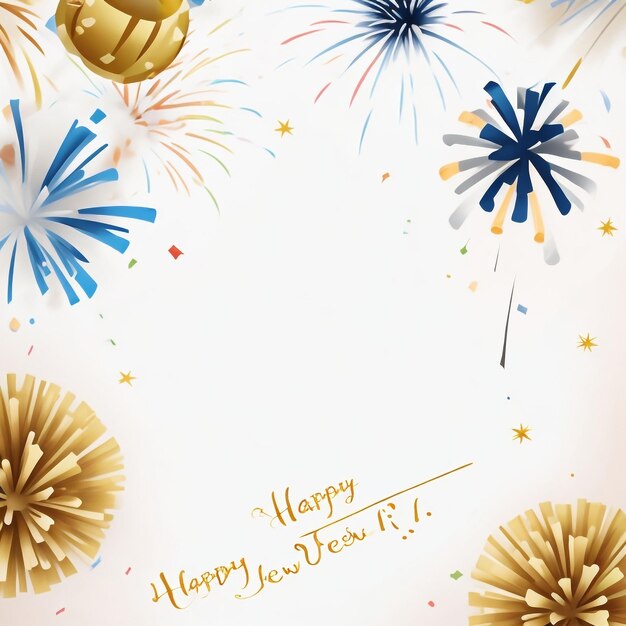 Photo bonne année feux d'artifice confetti images de fond collections de beaux papiers peints ai générés