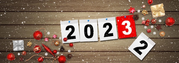 Bonne année fond début 2023 illustration 3D