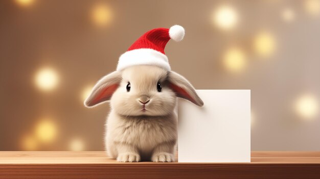 Bonne année Illustration d'un mignon lapin en hiver