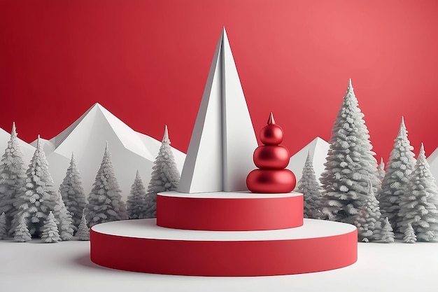 Bonne année et joyeux Noël arrière-plan abstrait scène de simulation minimale
