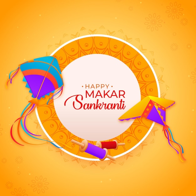 Photo bonne année makar sankranti vector arrière-plan graphique