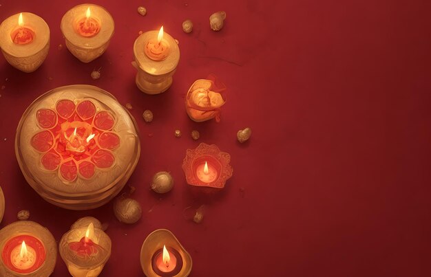 Bonne célébration de Diwali à l'arrière-plan des lampes traditionnelles colorées