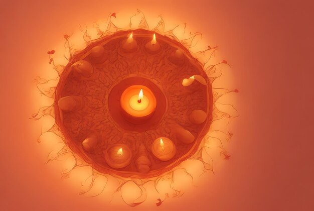 Bonne célébration de Diwali à l'arrière-plan des lampes traditionnelles colorées