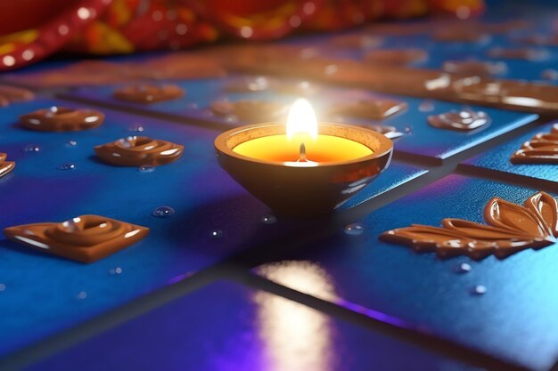 Bonne Diwali ou Deepavali fête traditionnelle indienne avec lampe à huile d'argile diya fête hindoue indienne