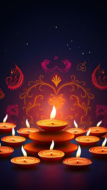 Bonne fête de Diwali avec une bannière décorative sombre