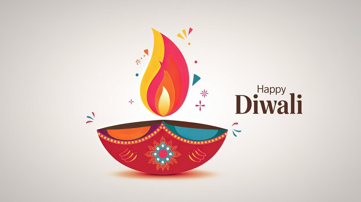 Photo bonne fête de diwali avec une carte de vœux
