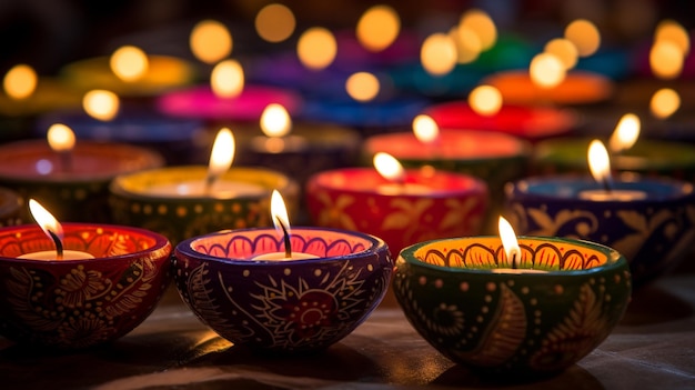 Bonne fête de Diwali décorative diya fond de célébration du festival traditionnel