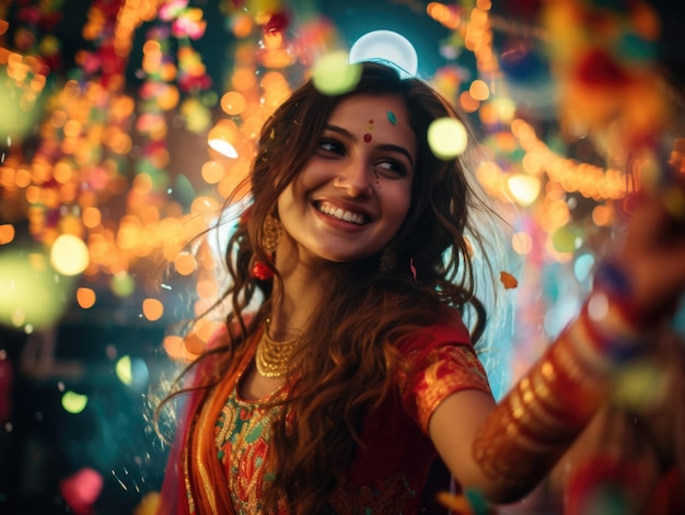 Bonne fête du Teej femme indienne colorée