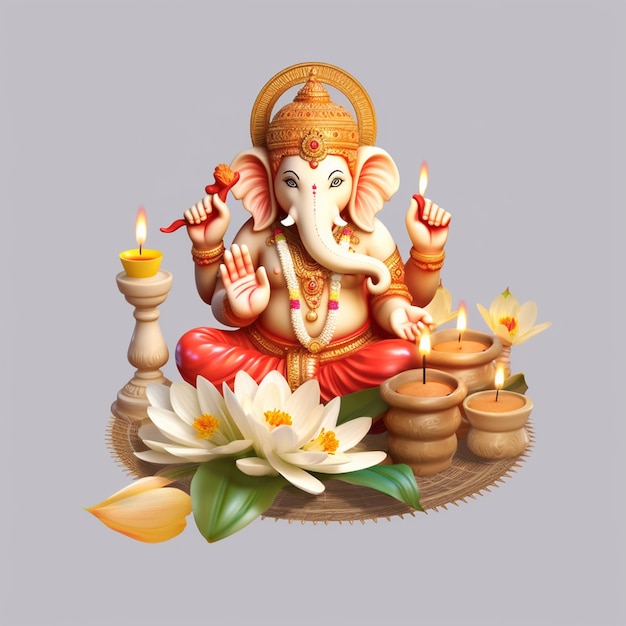 Bonne fête de Ganesh Chaturthi carte de vœux