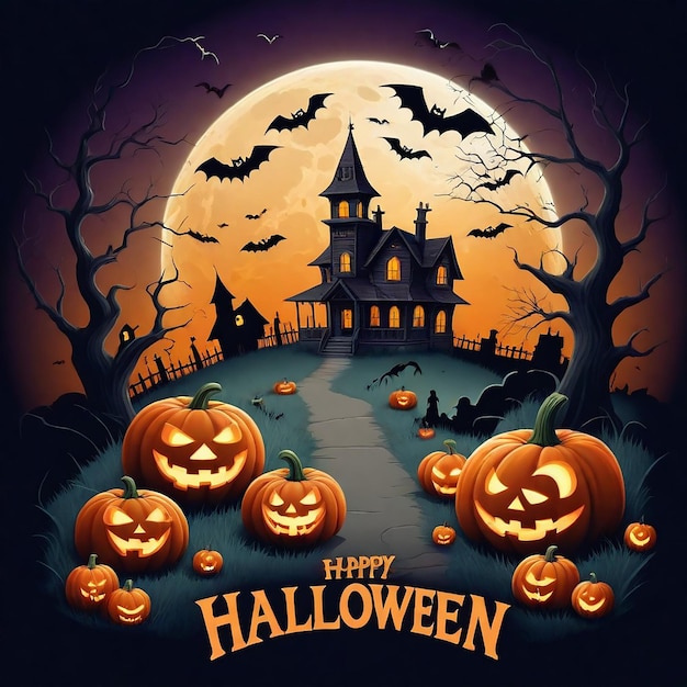 Bonne fête d'Halloween Affiche et fond de fête