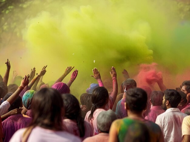 Bonne fête de Holi design d'arrière-plan coloré de la meilleure qualité modèle de bannière d'image hyper réaliste