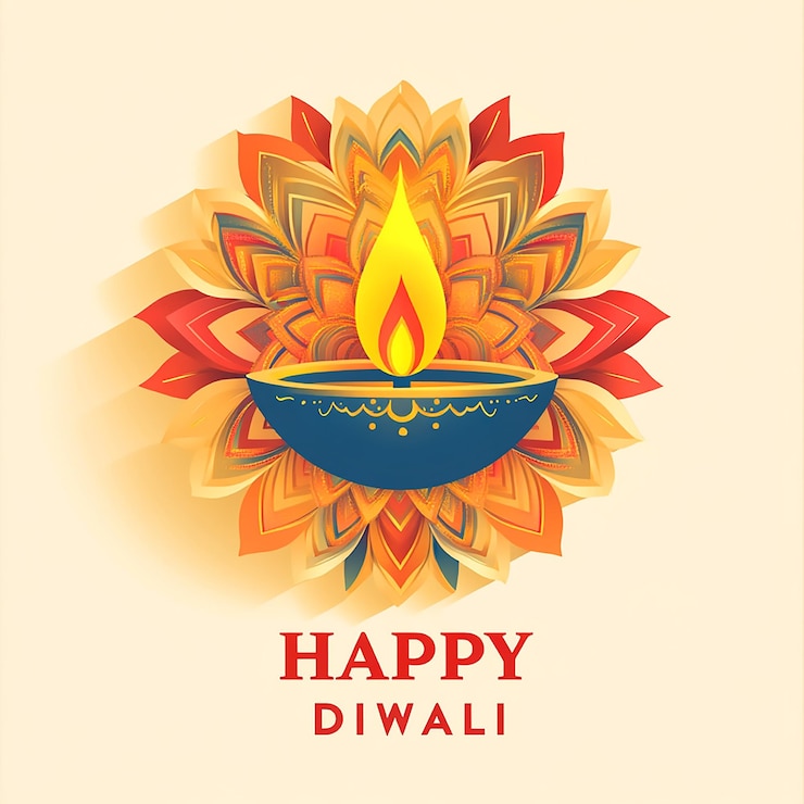 Photo bonne fête des lumières de diwali conception de carte de vœux style post de médias sociaux papier peint gratuit